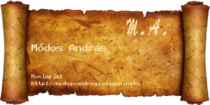 Módos András névjegykártya